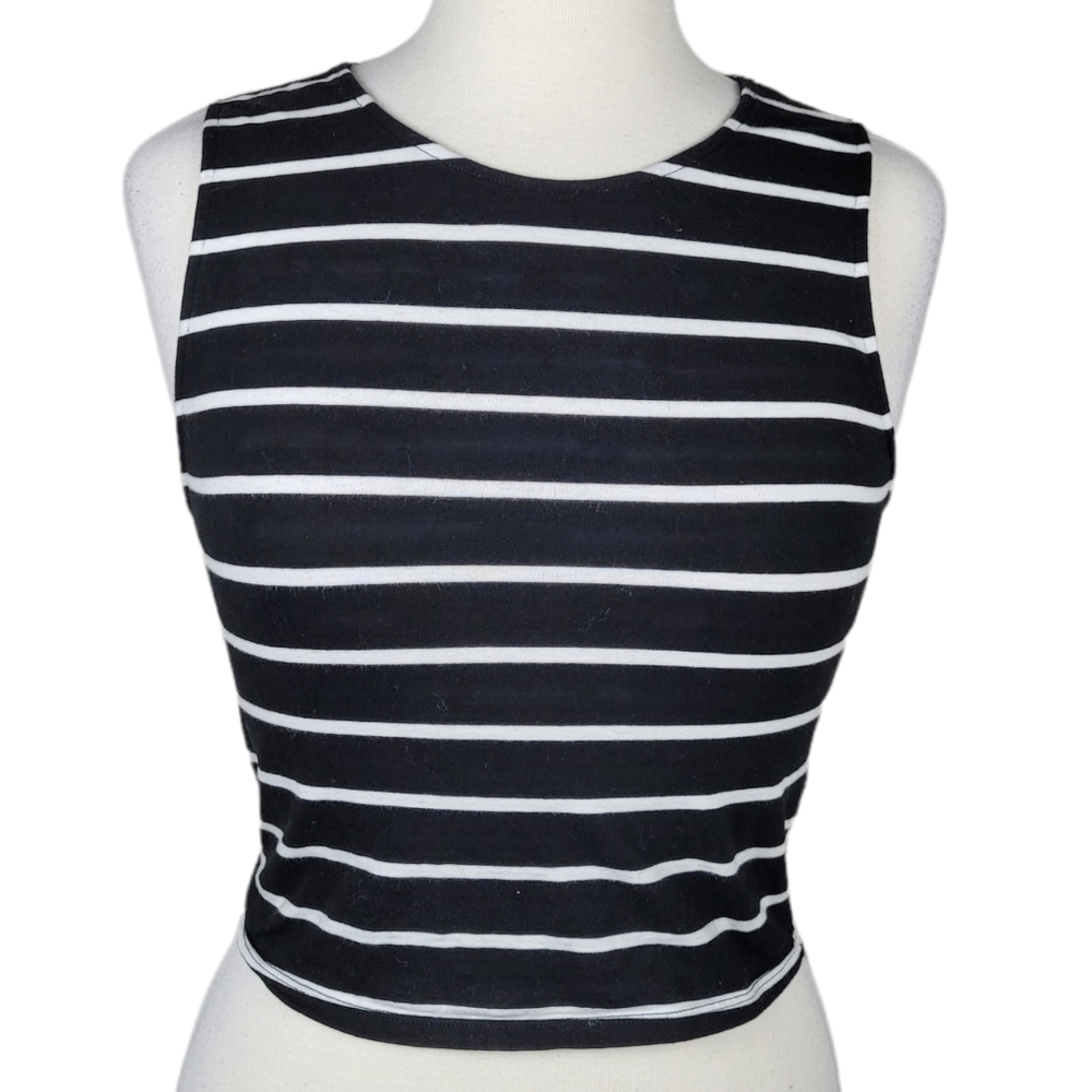 EXPRESS ONE ELEVEN Top Cropped Tank Sleeveless Stripes Sz S